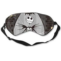 JINUNNU Mulberry Silk Sleep Mask and Blindfold Nightmare Before Christmas Jack and Sally Skeleton Comfortable and Super Smooth Eye Mask with Adjustable Strap