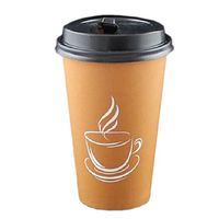 Kylin Express 50 Count 16 oz Coffee Paper Cup Insulated Paper Coffee Cups with Lids