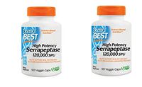 High Potency Serrapeptase, Non-GMO, Gluten Free, Vegan, Supports Healthy Sinuses, 120,000 SPU, 90 Veggie Caps