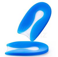 U-Shaped Silicone Gel Heel Cup - Heel Spur Cushion Sports Pad, Plantar Fasciitis Relief Inserts, Shock Absorption Foot Arch Support Protectors, Orthotic Insole for Foot Pain Callus Corns Blisters (L)