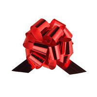 Metallic Pull Bows for Gift-Wrapping, 2-Piece (Small, Red)