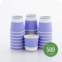Insulated Paper Coffee Cups - Ripple Wall - Light Purple - 4 oz - 500ct Box - MATCHING LIDS SOLD SEPARATELY: RWA0327GR, RWA0281B, RWA0281W