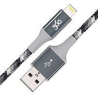 360 Electrical 360650-ST Habitat 4ft Premium Braided Charging Cable with Lightning Connector - MFi Certified for iPhone and iPad - Active-Steel