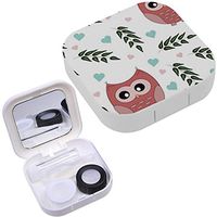 Portable Contact Lens Case Box Travel Kit Mirror + Bottle + Tweezers Container Holder [ Cute Fluffy ]