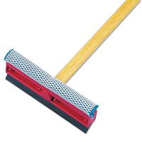 Boardwalk 824 General-Duty Squeegee, 8-Inch Sponge/Rubber Blade, Black/Red, 21-Inch Metal Handle