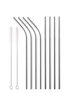 Biodegradable Paper Straws Mix, Mint Green Gold Foil, Polka Dot Striped Solid (25)