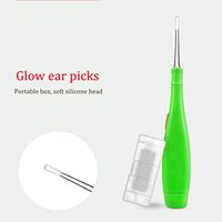 Yiitay 1Pcs LED Light Ear Spoon Ear Wax Remover Tool Ear Cleaning Tool Baby Kids Safe Ear Pick Spoon Earwax Remover Tweezer Ear Spoon Cleaning and Three Accessories & Box
