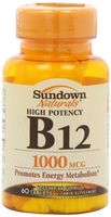 Sundown Naturals High Potency, Vitamin B-12 1000 mcg, 60 tablets by Sundown Naturals