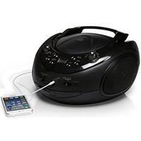 ONN CD/AM/FM Portable Boombox with Line-in Jack (Renewed)