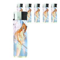 Butane Refillable Electronic Lighter Set of 5 Pieces Anime Design-007