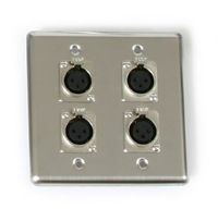 Elite Core OSP Q-4-XLR Quad Wall Plate with 4 XLR