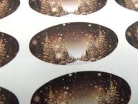 Minilabel Pack Of 48 Christmas Seals , 40X20mm Oval Seal Labels, Xmas Stickers For Gift Wrapping, Presents, Envelopes, Bags Or Cards