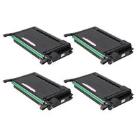 Amsahr CLPK600A Samsung CLPK600A, CLP600 Remanufactured Replacement Toner Cartridge with Four Black Cartridges