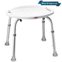 Carex Adjustable Bath and Shower Seat – Shower Stool - Aluminum Bath Seat - Shower Chair with Handle