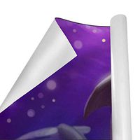 Gift Wrapping Paper Roll Purple Lovers Dolphinfor Birthday,Holiday,Wedding,Baby Shower Gift Wrap - 3Rolls - 58inch x 23inch Per Roll