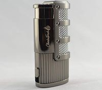ClarkeTorch Triple Jet Torch Flame Butane Gas Cigarette Cigar Lighter with Cigar Punch (Black Nickel)