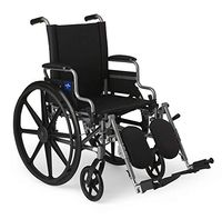 Medline Lightweight & User-Friendly Wheelchair With Flip-Back, Desk-Length Arms & Elevating Leg Rests for Extra Comfort, Gray, 18" Seat