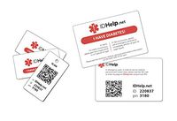 1+3 Diabetic Plastic Wallet Card with Online Medical Profile IDHelp.net