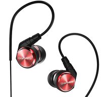 Granvela Running Earbuds Wired X1 Sports Earbuds with Memory Wire Noise Isolating Workout Earphones with Microphone in-Ear Monitor for iPhone and iPad - Red
