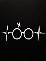Chase Grace Studio Harry Potter Glasses Vinyl Decal Sticker|White|Cars Trucks Vans SUV Laptops Wall Art|6.5" X 3"|CGS824