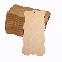 100 Pcs 1.97 * 3.93 Inch Kraft Paper Gift Tags Rectangle Lace Kraft Paper Label Gift Wrap Hang Tags for Party, Wedding, Gift Decoration, Price Tags