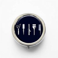 RhyNSky Hair Stylist with Tools Mini Portable Pocket Purse Pill Box Case Pillbox, 3 Compartments, Silvery, 164