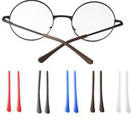 LASSUM 5 Pairs Colorful Anti-Slip Silicone Eyeglass End Tips Ear Sock Pieces Tube Replacement for Thin Metal Eyeglass Legs