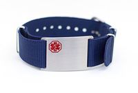 Unisex Medical Nylon Band/Stainless Adjustable Bracelet (Navy)