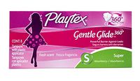 Playtex Gentle Glide Tampons With Comfortable Plastic Applicator, Super Absorbency, Deodorant, 8-Count (Pack of 4)