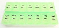 Assured 7-day Pill Organizer, Weekly Medication Organizer Tray (AM & PM) Green