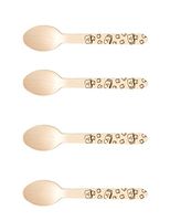 Perfect Stix-Sucre Shop Sucre Marshmallow Spoon- 36 Wooden Cutlery Spoons with Hot Cocoa Print, 0.1" Height, 0.2" Width, 6" Length (Pack of 36)