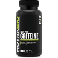 NutraBio 100% Pure Caffeine Anhydrous (150 Capsules, 200mg)