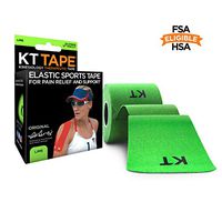 KT Tape Original Cotton Elastic Kinesiology Therapeutic Athletic Tape, 20 Precut 10 inch Strips, Lime, Latex Free, Breathable, Pro & Olympic Choice
