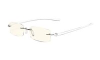 Eyekepper Computer Reading Glasses,Blue Light Filter Rimless Readers,UV Protection, Transparent Arm +1.00