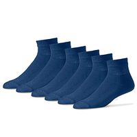 Women's Diabetic Quarter Length Socks 9-11 - Cotton Blend Sole Pleasers Loose Top 12 Pack Navy Made in USA