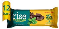 Rise Whey Protein Bar, Mint Carob Chip, Healthy Breakfast & Snack Bar, 15g Protein 4g Dietary Fiber, 5 Natural Whole Food Ingredients, Simplest Non-GMO, Gluten Free, Soy Free Bar, 12 Pack
