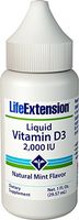 Life Extension Liquid Vitamin D3 2000 IU, Natural Mint Flavor, 1 ounce
