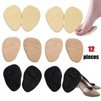 12Pieces Metatarsal Pads for Women, Forefoot Cushions Shoe Inserts for Ball of Foot Pain, Forefoot Support for Foot Pain Relief