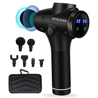 SEVELEVEN Massage Gun-Fascia Gun Hand-held deep Tissue Muscle Massage Gun Relieve Muscle Tension, Cordless Percussion Vibration, Portable Ultra-Quiet brushless Motor. with 5 Massage Heads