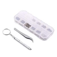 Glasses Repairing Tool,Eyeglass Sunglass Watch Repair Stainless Steel Screws Nuts Tool Kit + Tweezer + Screwdriver