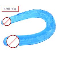 JYJY Women Lala Loves Transparent Crystal Silicone Comfortable Mássáⓖe Waterproof Double-Headed péññi^s Ðîl`dɔ for Couple-Blue