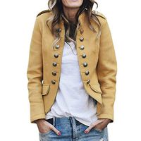 Women's Blazer Coat,Ladies Casual Long Sleeve Buttons Pockets Solid Slim Fit Retro Outwear Suit Bomber Jacket Tops