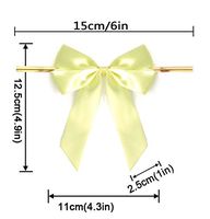 Light Green Twist Tie Bows for Bakery Candy Lollipop Cello Bag (50 Pack)