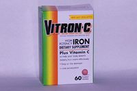 Vitron-C - Iron Supplement - 125 mg / 65 mg Strength - Coated Tablet - 60 per Bottle-McK