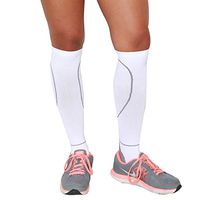 Compression Socks - Great for Running, Nurses, Tennis, Basketball, Travel, Flying, Maternity Pregnancy, Shin Splints - Knee High Socks - Best Running Compression Socks (White, Medium)
