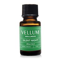 Vellum Wellness Silent Night Holiday Diffuser Blend Organic Vegan 15mL - Smells like a Snowy, Winter Forest, Brings Peace to the Home, Blend of Woody, Herbaceous Essential Oils, Premium