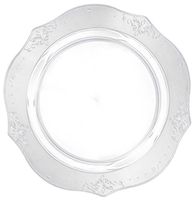 Posh Setting Antique Collection 20 Pack China Look 10 Inch Clear Plastic dinner Plates, Fancy Disposable Dinnerware