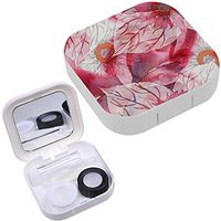 Portable Contact Lens Case Box Travel Kit Mirror + Bottle + Tweezers Container Holder [ Sunflower Watercolor ]