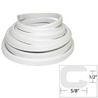 TACO METALS TACO Flexible Vinyl Trim - ½" Opening x ⅝"W x 25'L - White / V30-1316W25-1 /