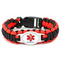 The Electric Mammoth Diabetes Diabetic Type 1 2 Awareness Ribbon Paracord Bracelets (Diabetic Logo 2)